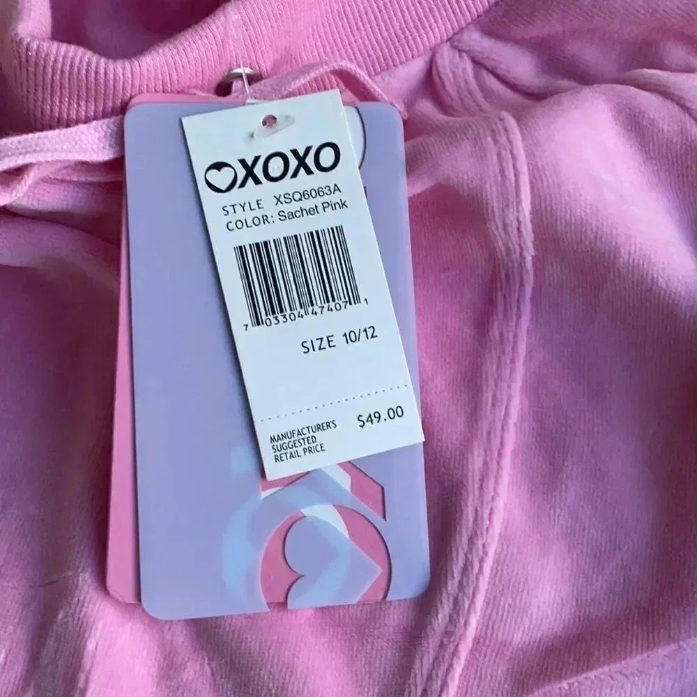XOXO girl’s velour pullover NWT light pink, size 10/12 - Picture 6 of 8